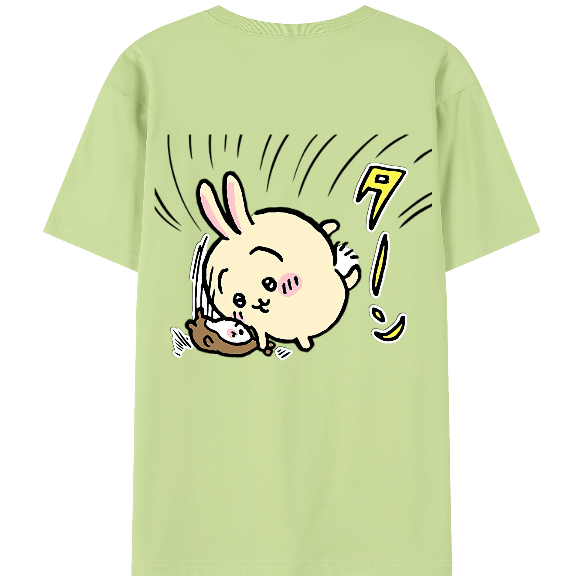 （画像用） ちいかわ うさぎ Chii-kawa usagi 綿100％半袖Tシャツ（背面プリント）
